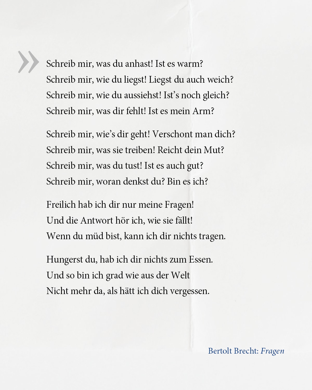 "Fragen" von Bertolt Brecht