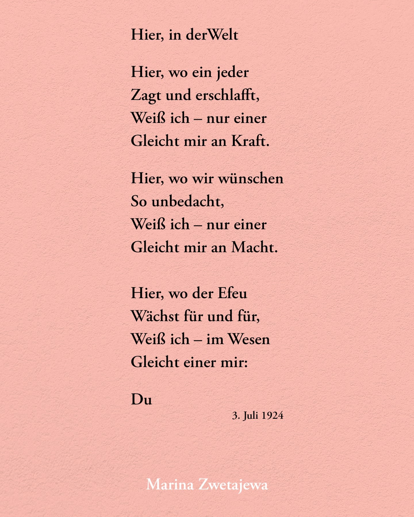 Gedicht von Marina Zwetajewa