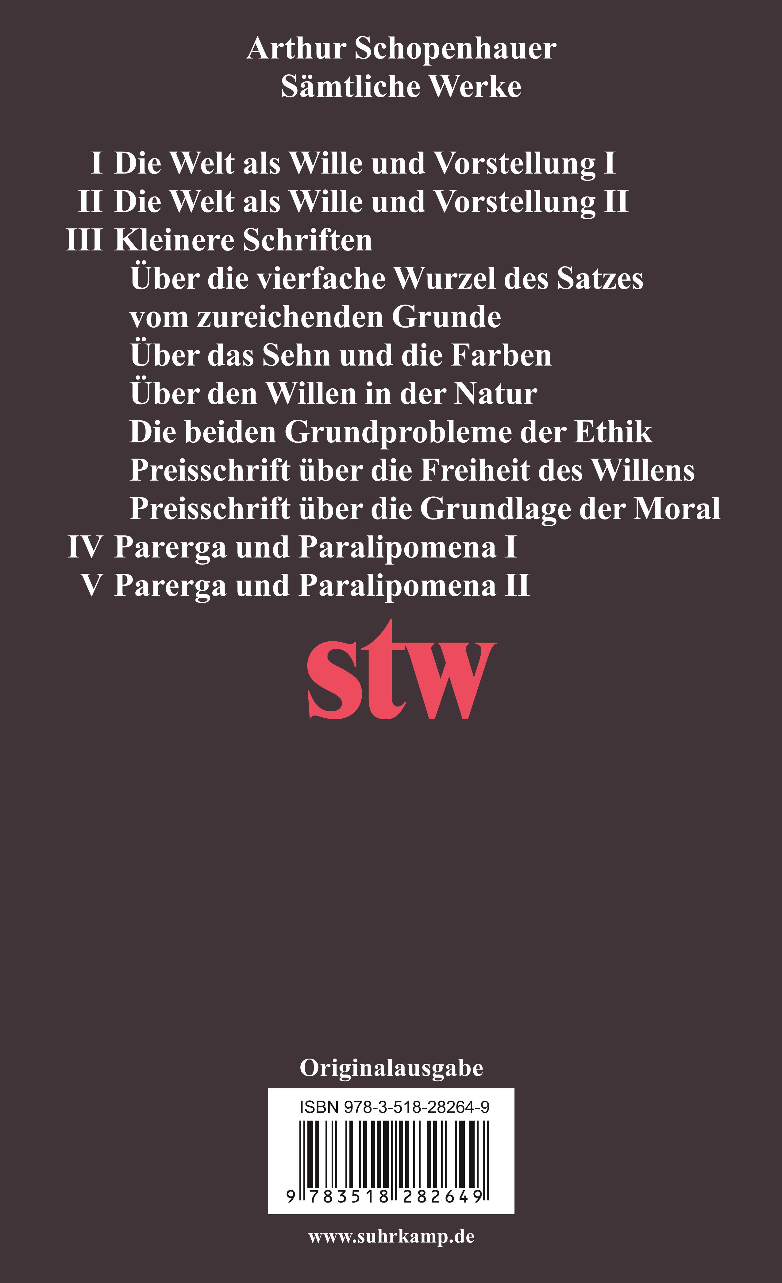 Sämtliche Werke in fünf Bänden. Buch von Arthur Schopenhauer