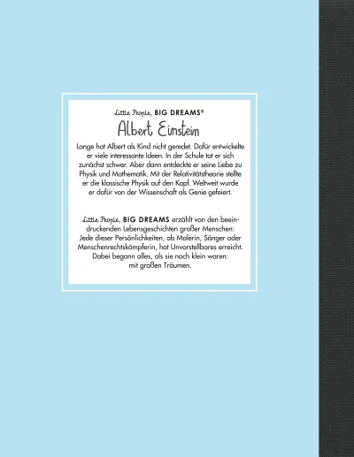 u4 zu Albert Einstein – Little People, BIG DREAMS (Deutsche Ausgabe)