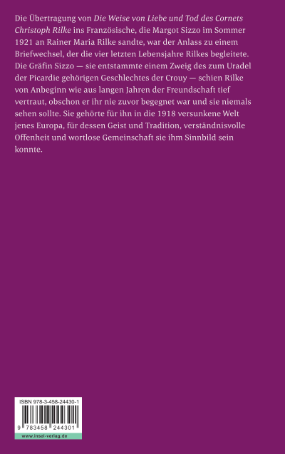u4 zu Die Briefe an Gräfin Sizzo