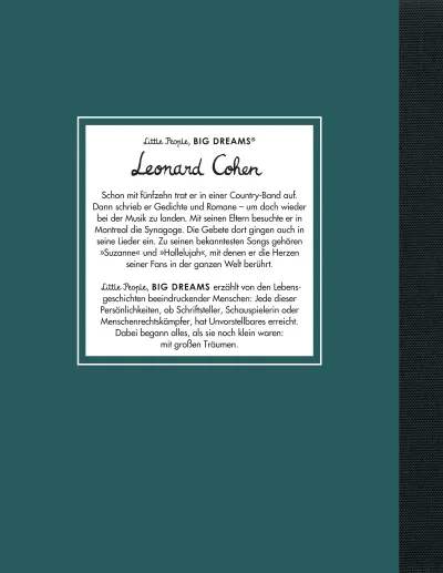 u4 zu Little People, Big Dreams – Leonard Cohen