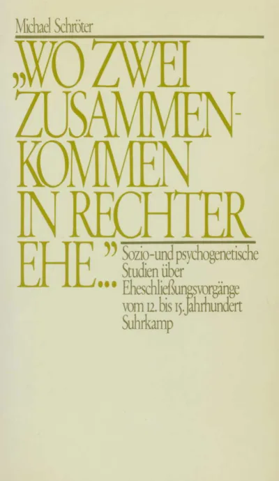 U1 zu »Wo zwei zusammenkommen in rechter Ehe ...«