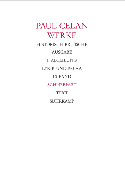 U1 zu Werke. Historisch-kritische Ausgabe. I. Abteilung: Lyrik und Prosa