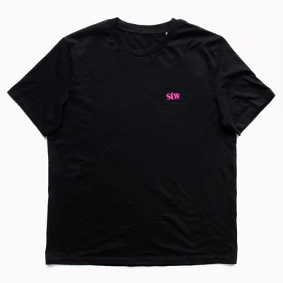 T-Shirt stw, schwarz/pink, Größe L