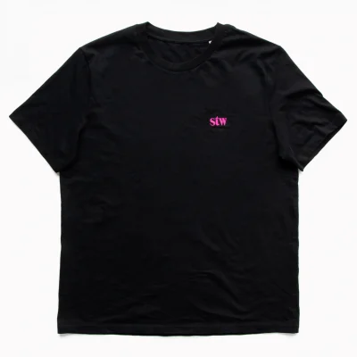 U1 zu T-Shirt stw, schwarz/pink, Größe L