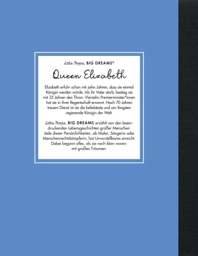 u4 zu Queen Elizabeth – Little People, BIG DREAMS (Deutsche Ausgabe)