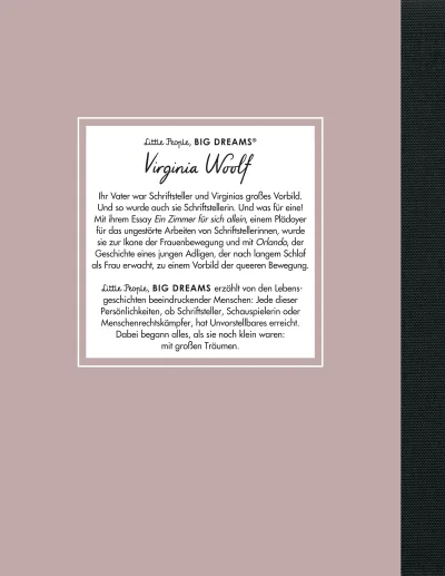 u4 zu Virginia Woolf – Little People, BIG DREAMS (Deutsche Ausgabe)