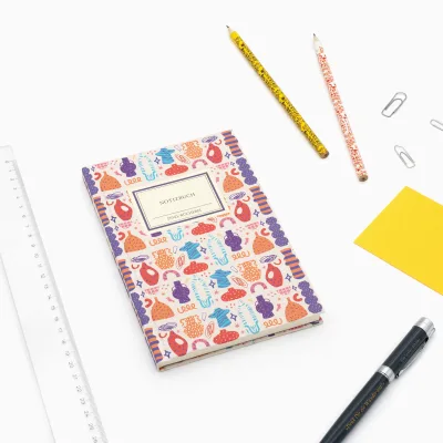 produktfoto zu Notizbuch Insel-Bücherei »Kunterbunte Vasen retro«