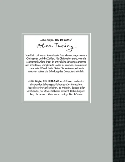 u4 zu Alan Turing – Little People, BIG DREAMS (Deutsche Ausgabe)