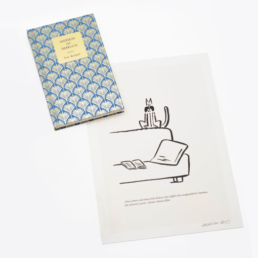 Aktionspaket »Rilke und die Katzen« mit Notizbuch und signiertem Kunstdruck