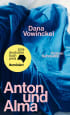 Buchcover von "Anton und Alma" von Dana Vowinckel, mit blauen Stofffalten und weißem Hintergrund.