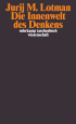 Buchcover von Jurij M. Lotman: Die Innenwelt des Denkens, Suhrkamp Taschenbuch Wissenschaft.