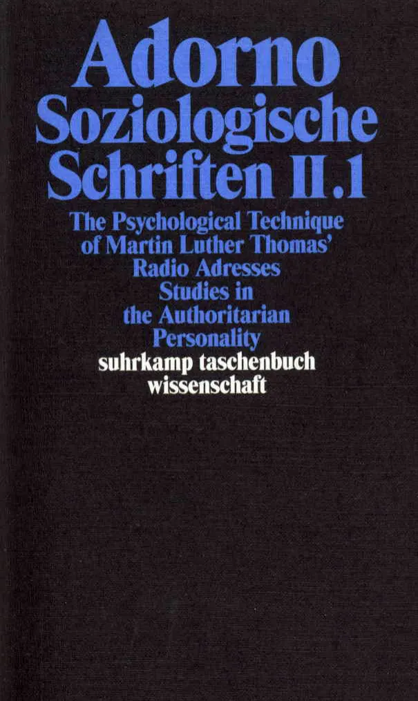 文学・小説 Theodor W. Adorno Gesammelte Schriften Soziologische Schriften I. (=Theodor W. Adorno: Gesammelte