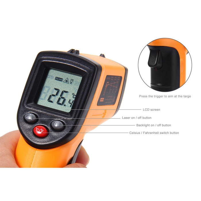 Jual Jual Thermogun Thermometer Industri Termometer Infrared Pengukur ...