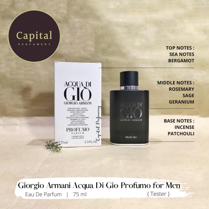 acqua di gio profumo 75 ml tester