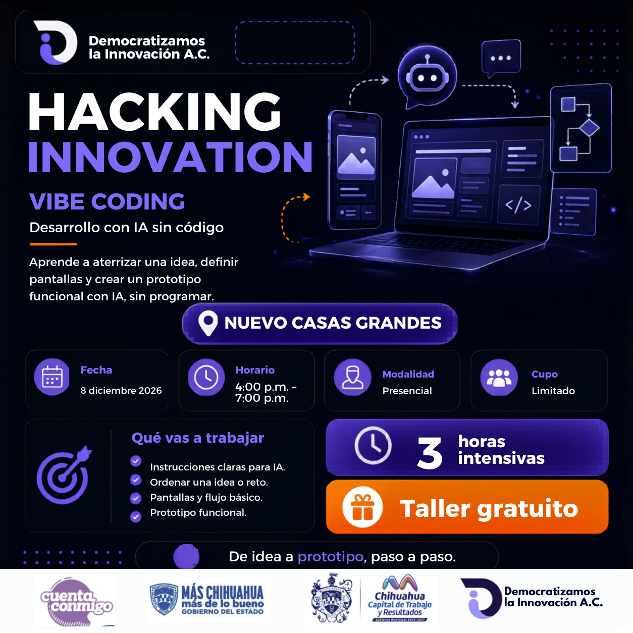 HACKING INNOVATION: Vibe Coding | Generación de soluciones IA | Nuevo Casas Grandes