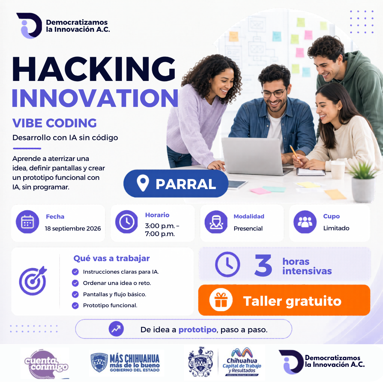 HACKING INNOVATION: Vibe Coding | Generación de soluciones IA | Parral