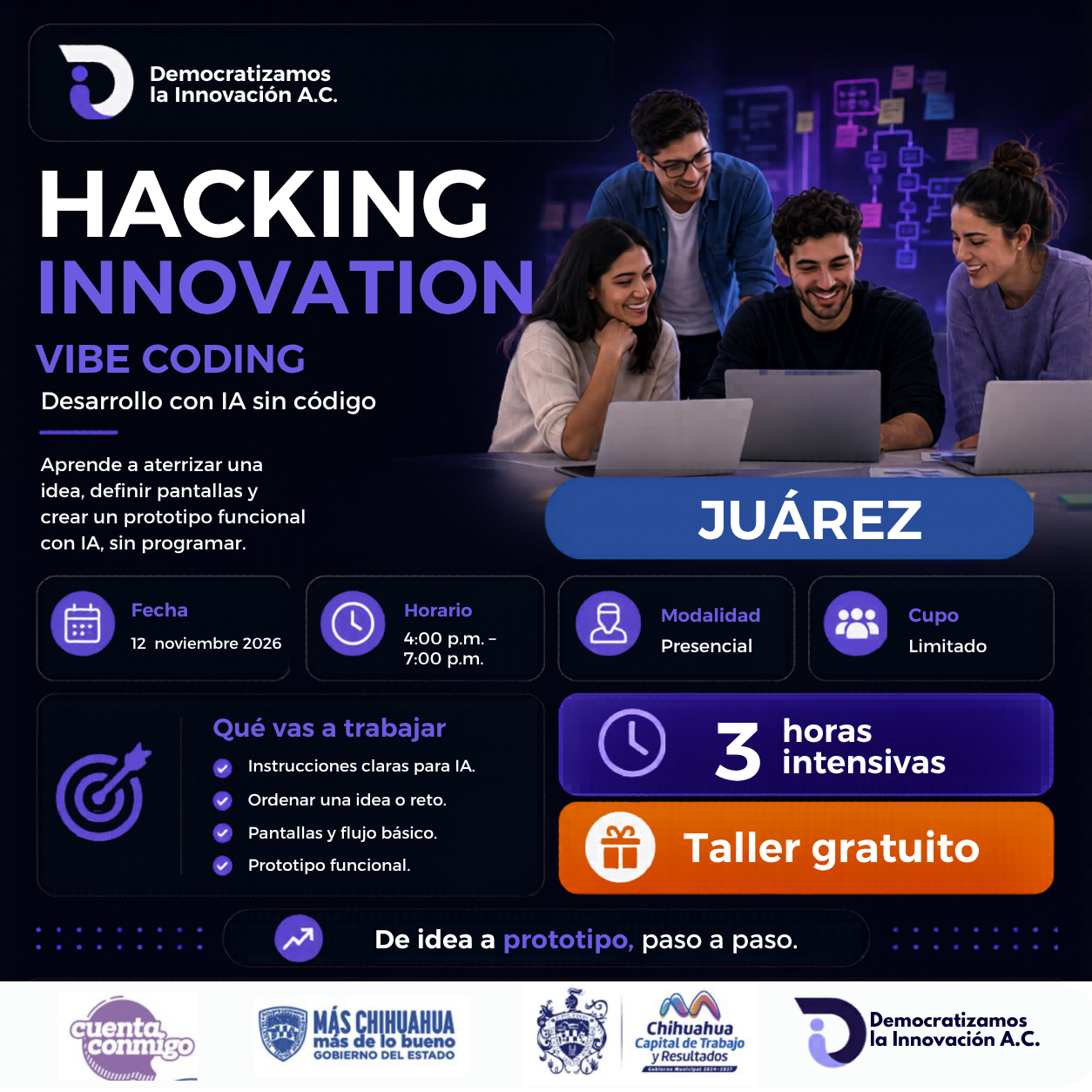 HACKING INNOVATION: Vibe Coding | Generación de soluciones IA | Juarez