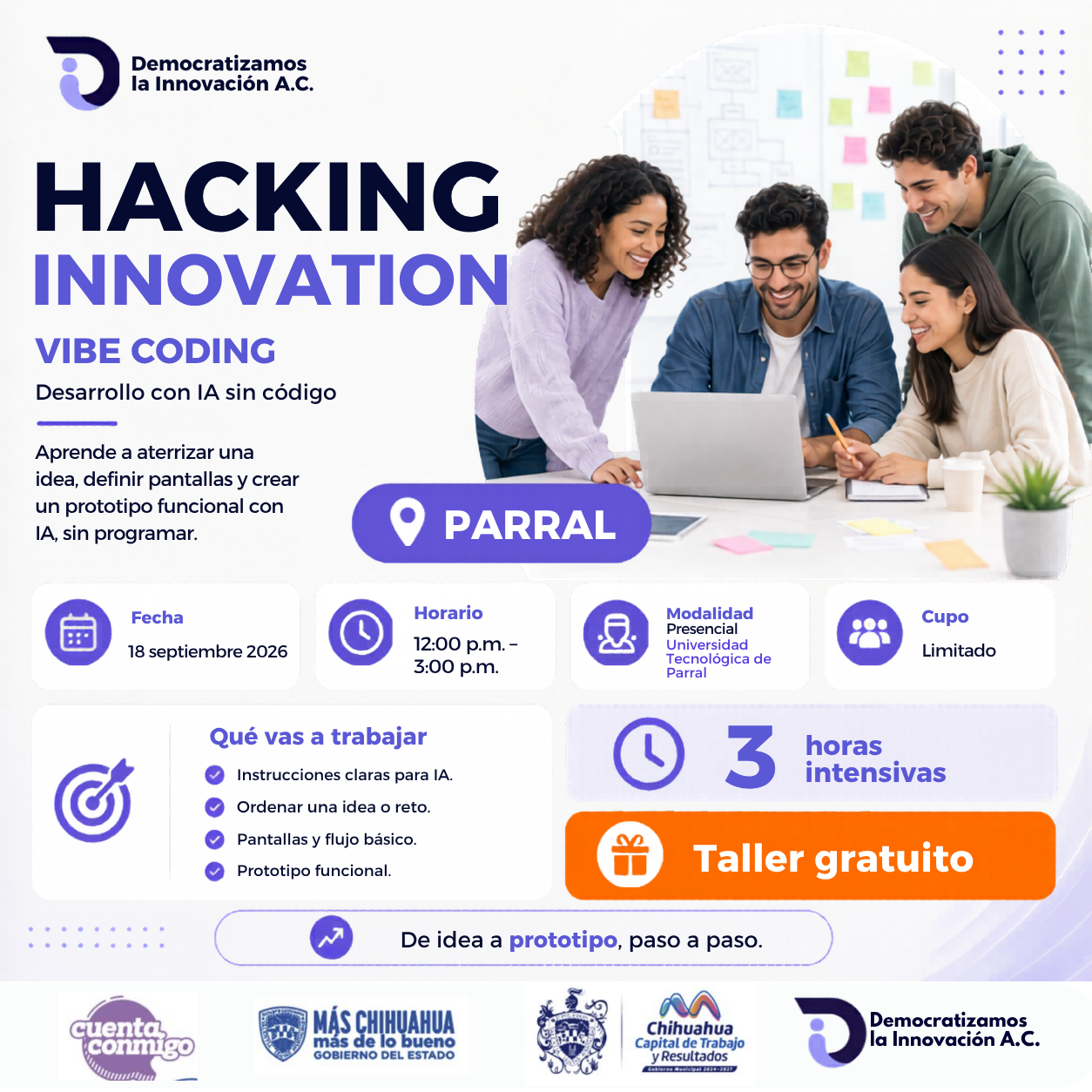 HACKING INNOVATION: Vibe Coding | Generación de soluciones IA | Parral