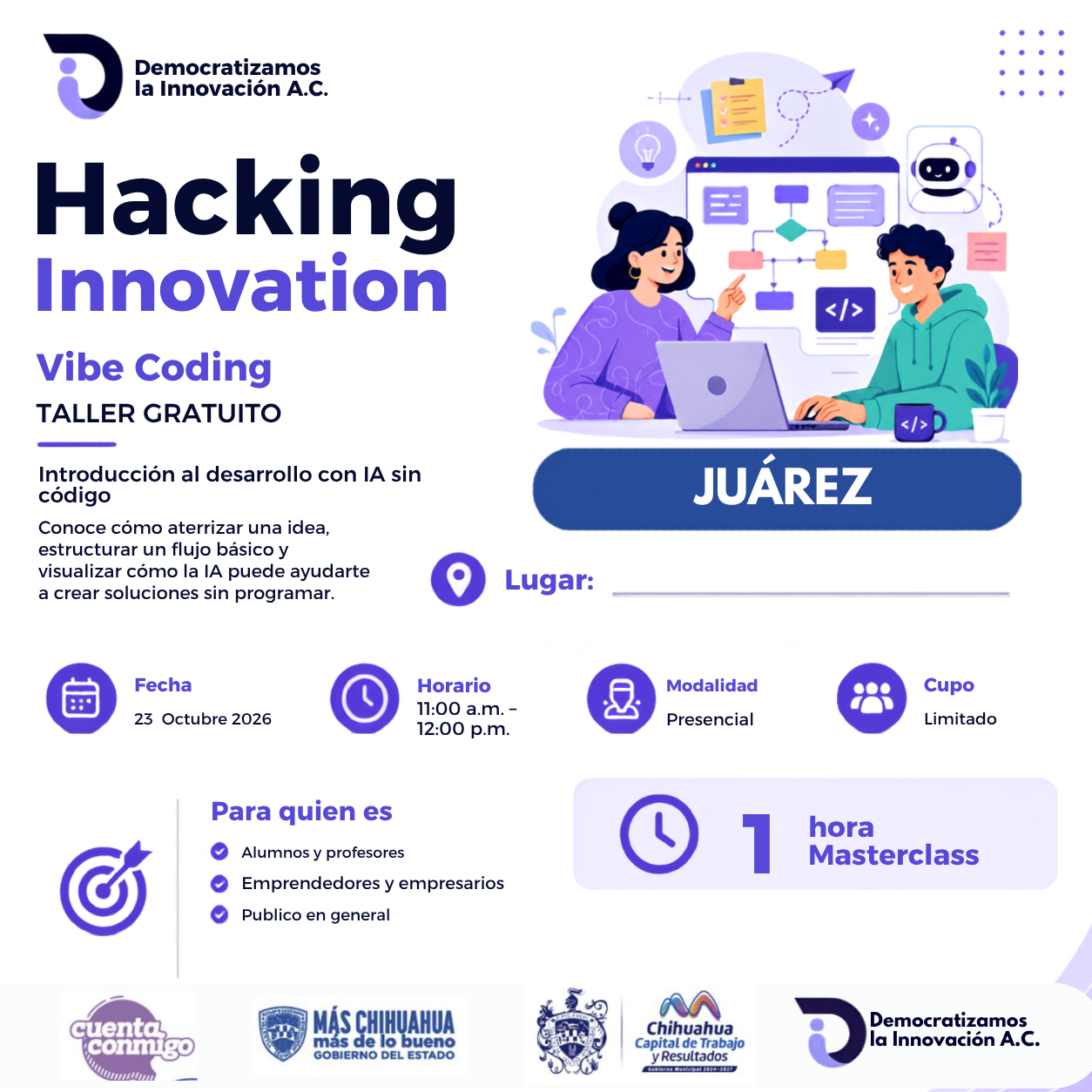 HACKING INNOVATION: JUAREZ: INTRODUCCION AL DESARROLLO SIN CODIGO
