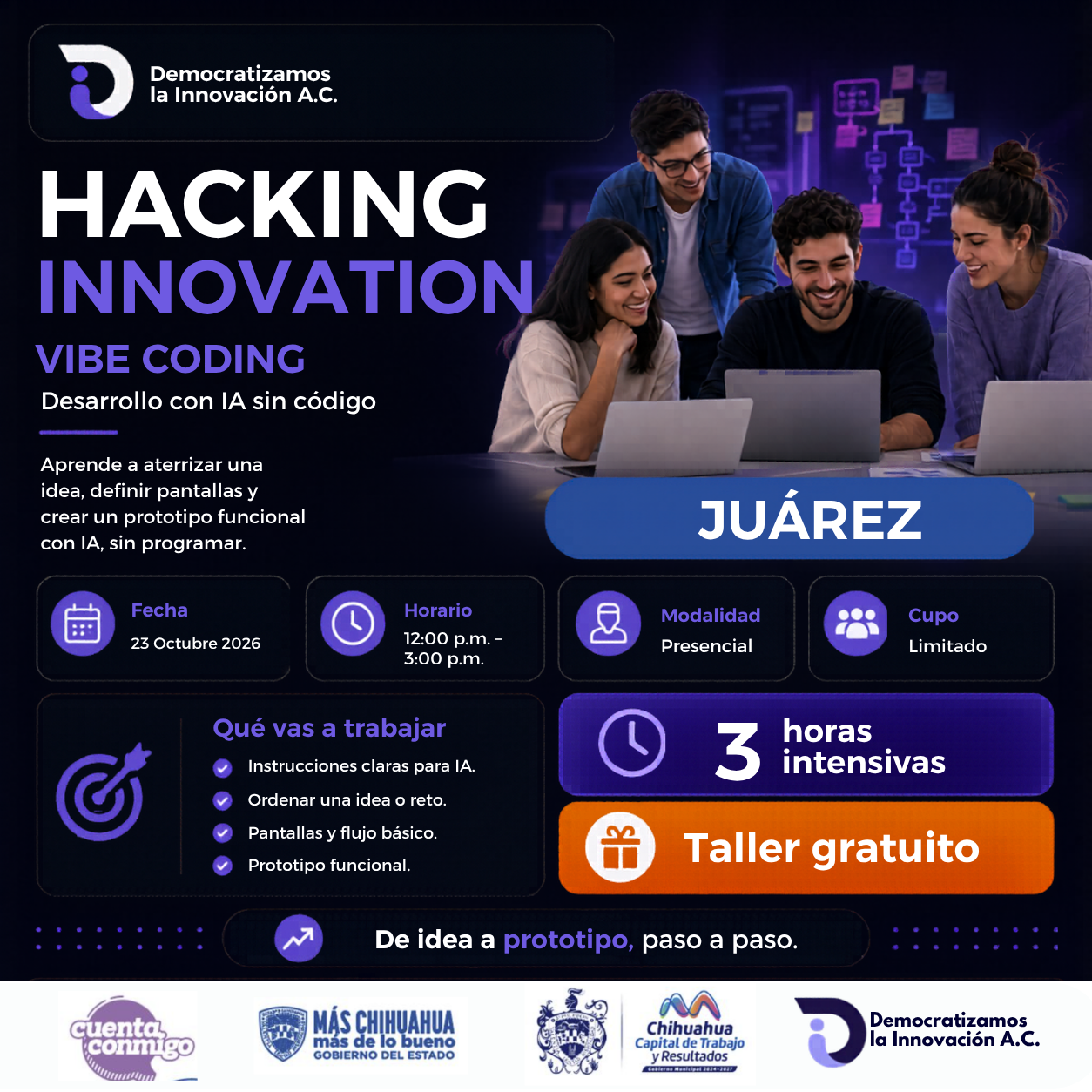 HACKING INNOVATION: Vibe Coding | Generación de soluciones IA | Juarez