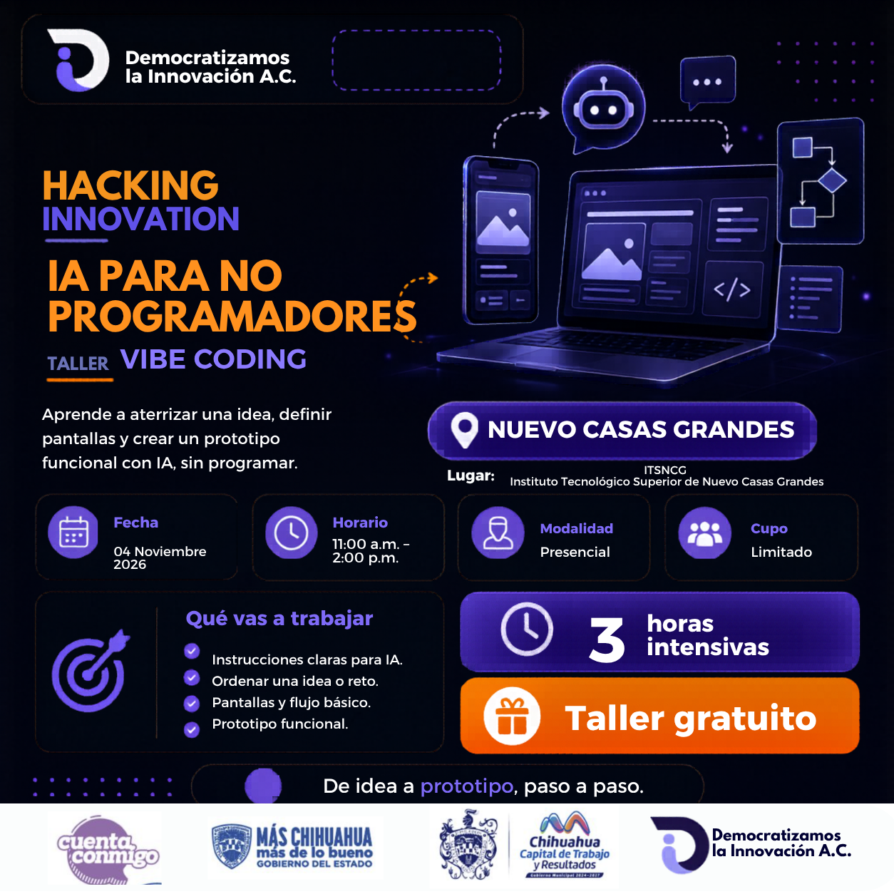 HACKING INNOVATION TALLER "IA PARA NO PROGRAMADORES" NUEVO CASA GRANDES
