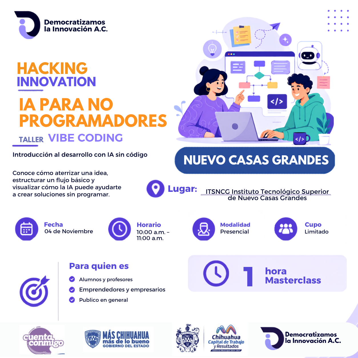 HACKING INNOVATION MASTER CLASS "IA PARA NO PROGRAMADORES" NUEVO CASAS GRANDES