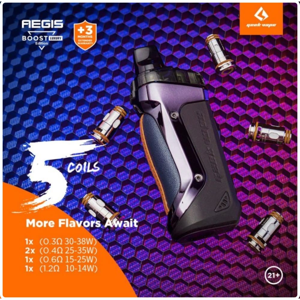 Jual Aegis Boost Luxury Edition 5 Coils By Geekvape / Aegis Boost Le