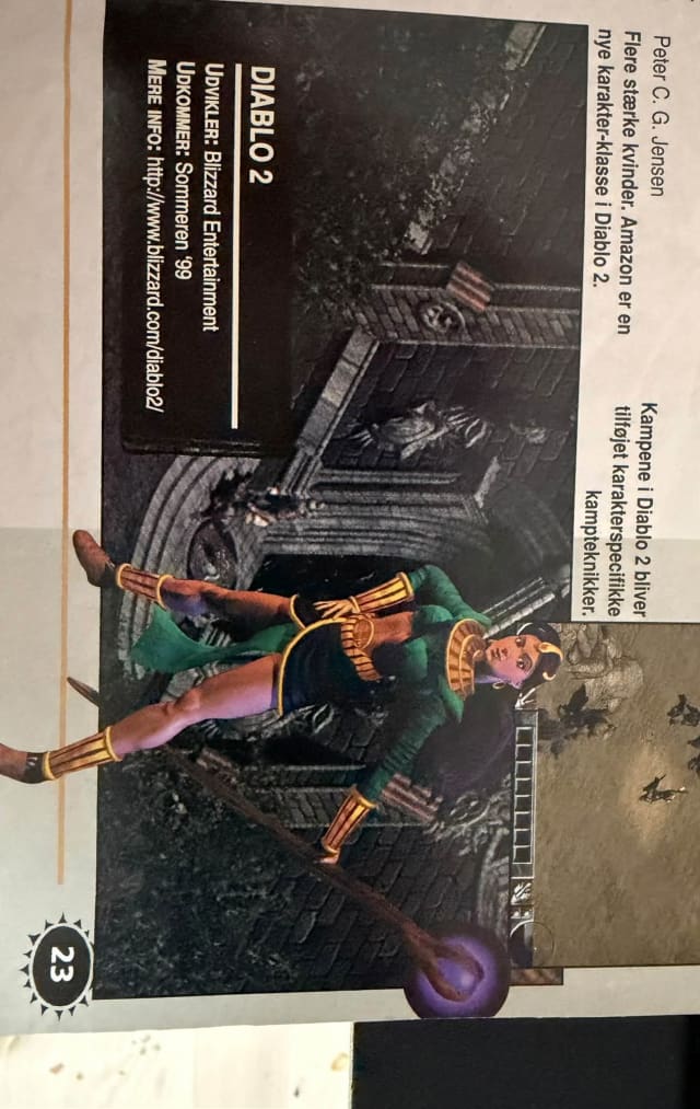 Original photograph of the Amazon artwork and Diablo II information box