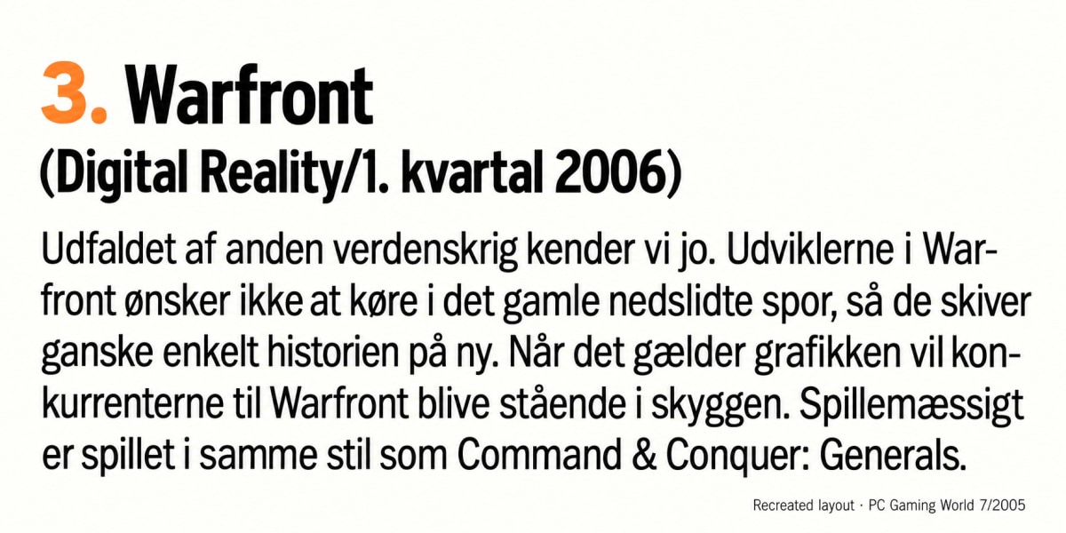 The third-place Warfront preview with a first-quarter 2006 release estimate.
