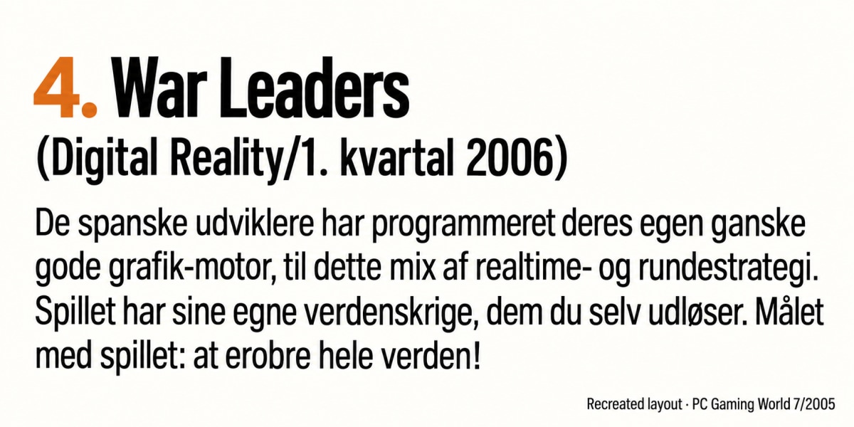 War Leaders credited to Digital Reality, above a paragraph referring to Spanish developers.