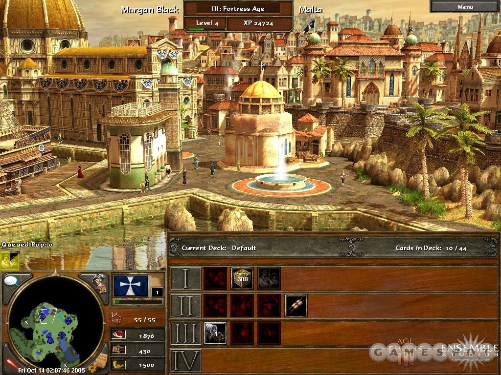 Morgan Black’s Home City in Age of Empires III, with the shipment deck displayed.