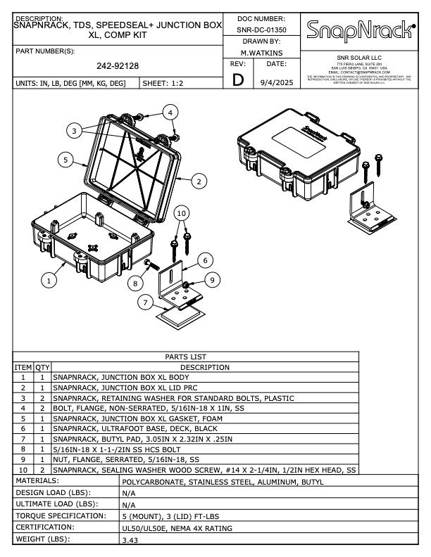 Speedseal JBox XL, Comp Mount