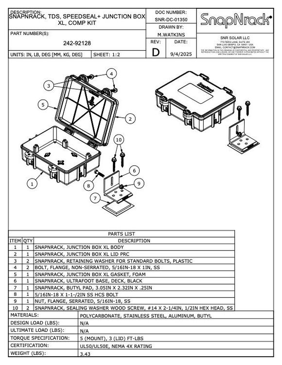 Speedseal JBox XL, Comp Mount