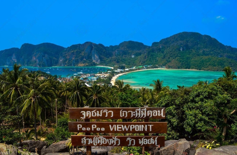 Phi Phi Viewpoint in Phi Phi Island, Thailand Day Tripe with