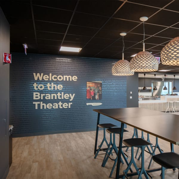 Dimensional lettering dreamscape wallcovering spot gloss