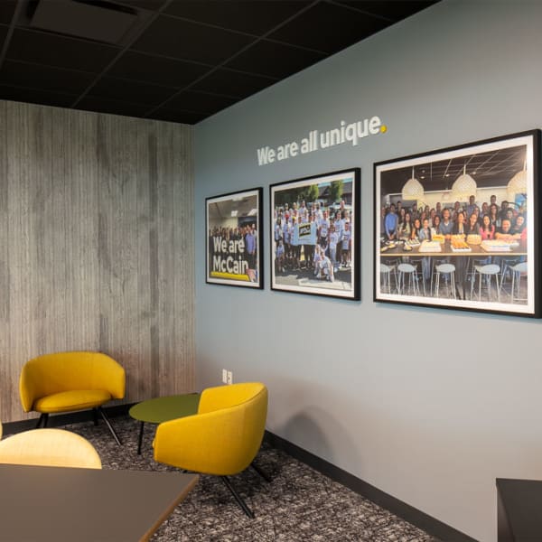 Dimensional letters with framed prints