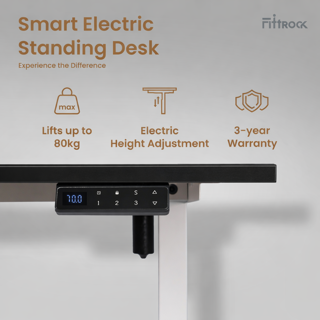 RATI S1 Black Single Motor Adjustable Standing Desk | Fittrock