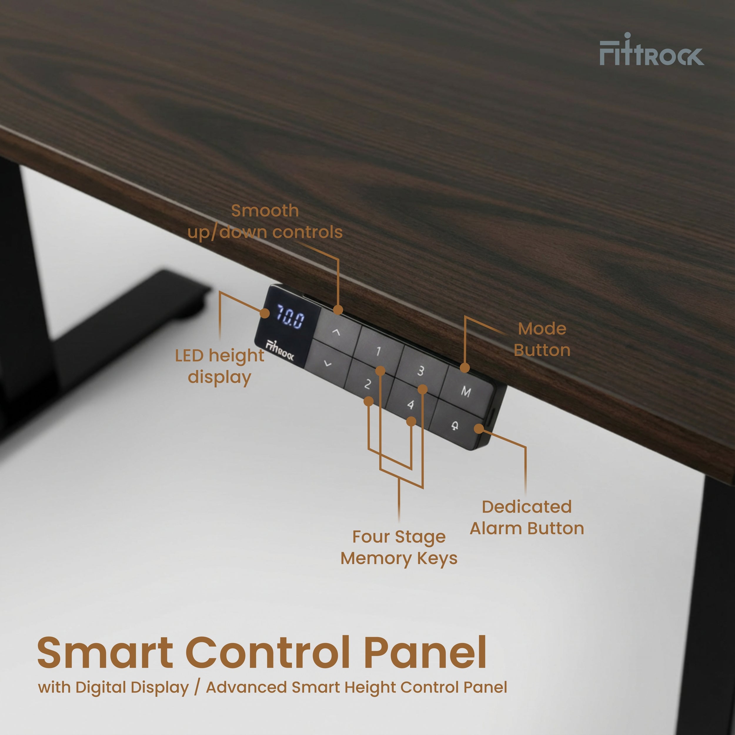 Kuber D1 Dark Maple Dual Motor Adjustable Desk | Fittrock