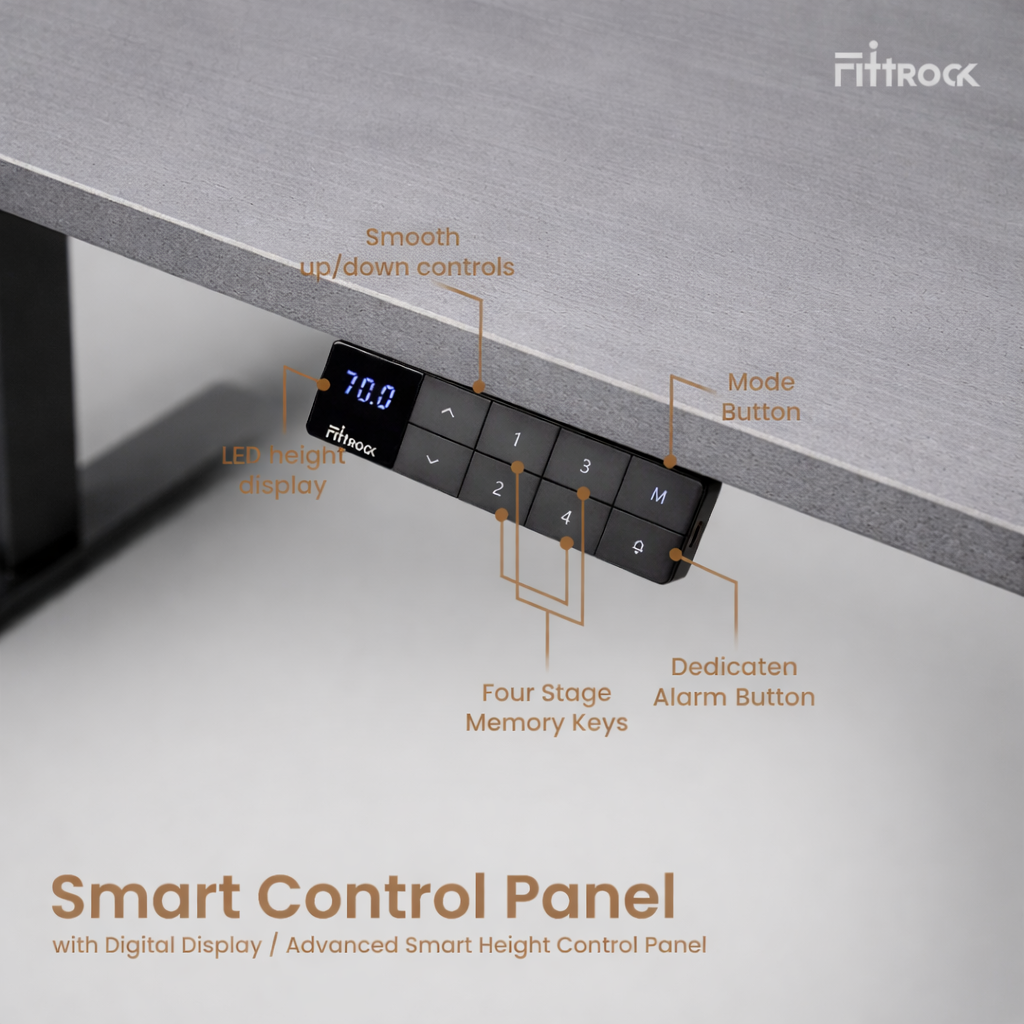 Kuber D1 Gothic Grey Dual Motor Sit Stand Table | Fittrock
