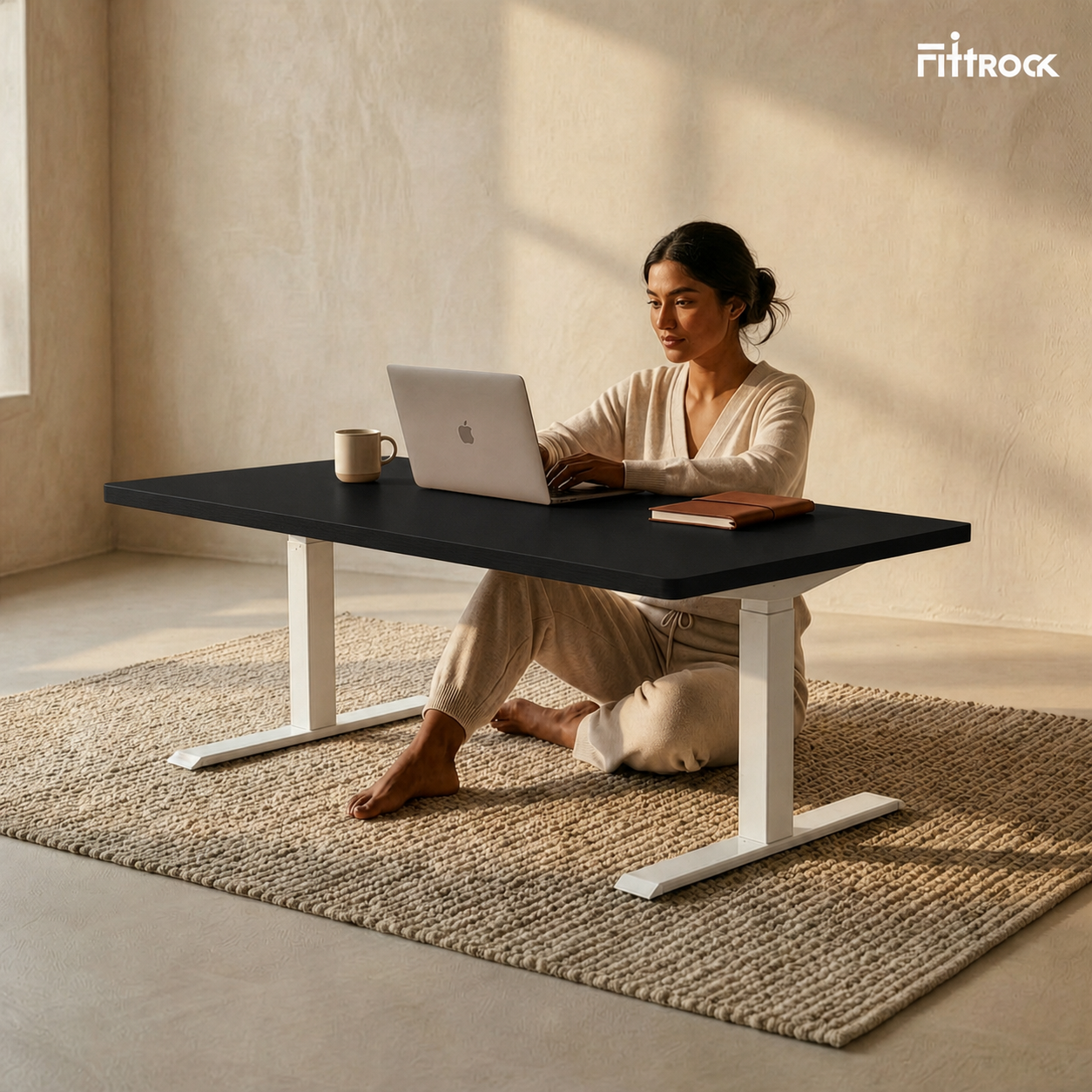 Yogeek YG1 Black Floor Sit to Stand Desk | Fittrock
