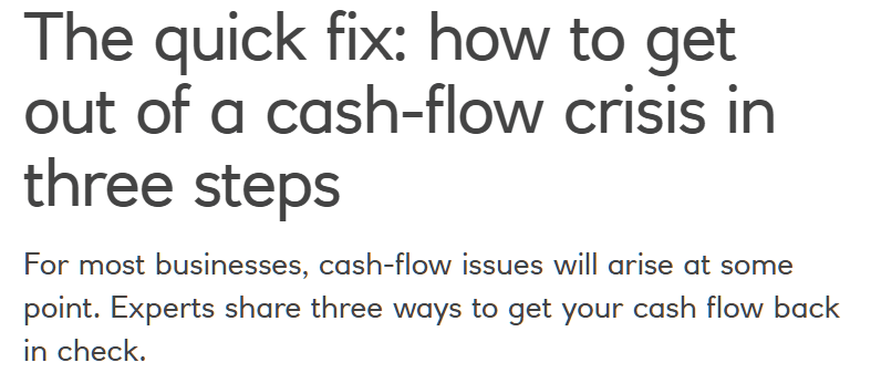 The quick fix: how to get out of a cash-flow crisis in three steps