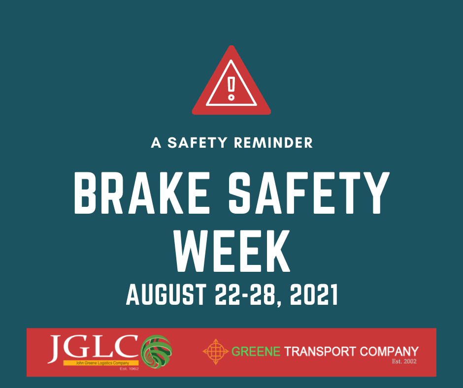 BRAKE SAFETY WEEK AUGUST 22-28, 2021