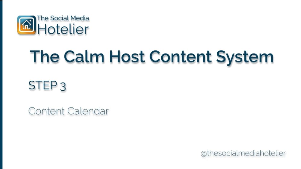 Step 3 - Content Calendar