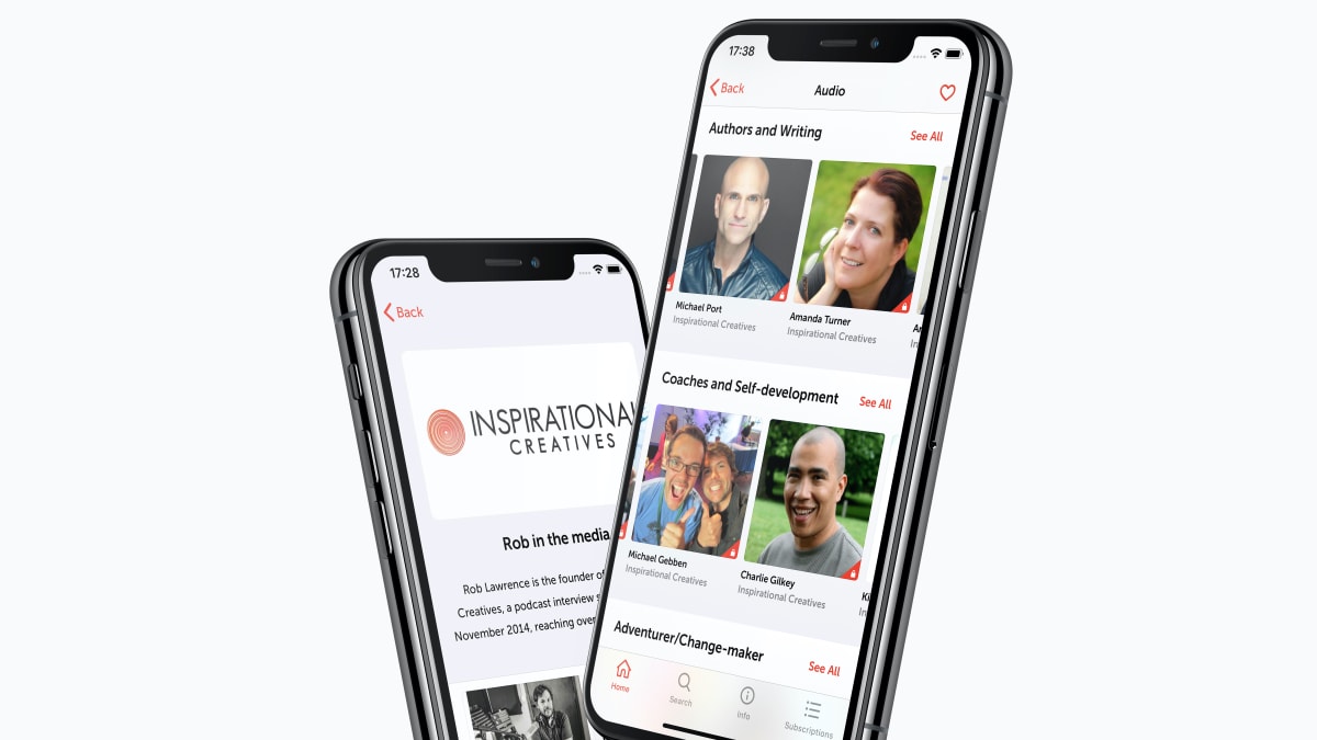 Inspirational Creatives Podcast App with Rob Lawrence
