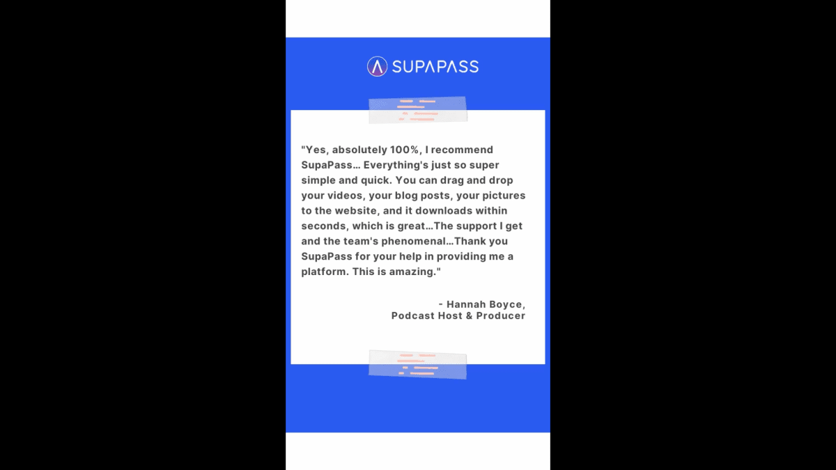 Podcaster, Hannah Boyce, shares about SupaPass