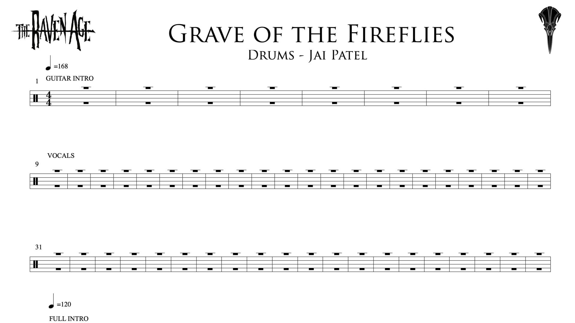 Grave of the Fireflies - Drum Transcription