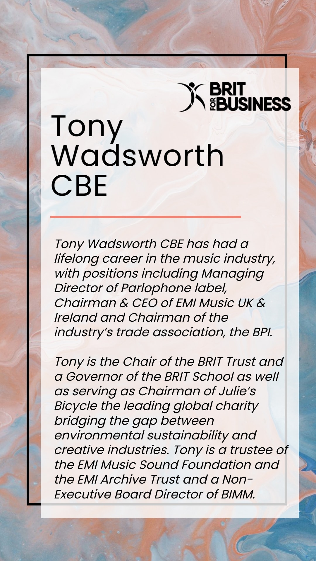 Tony Wadsworth CBE