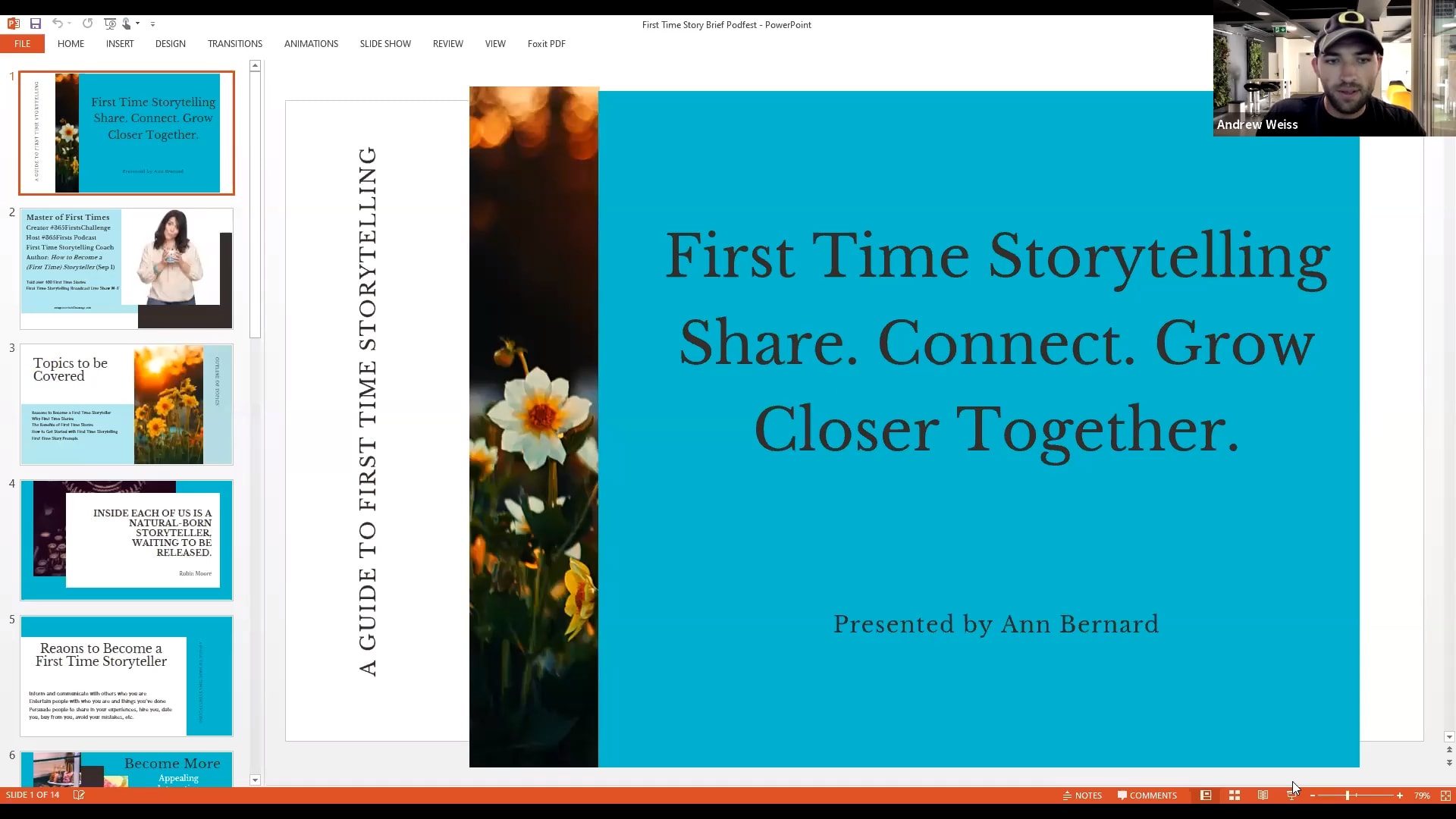 Storytelling - 3. First Time Stoerytelling. Share, Connect, Grow Together - Ann Bernard